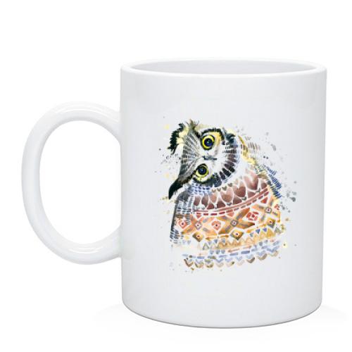 Чашка с акварельной  совой