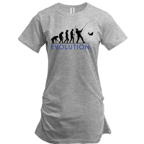 Подовжена футболка еволюція рибалки (3)