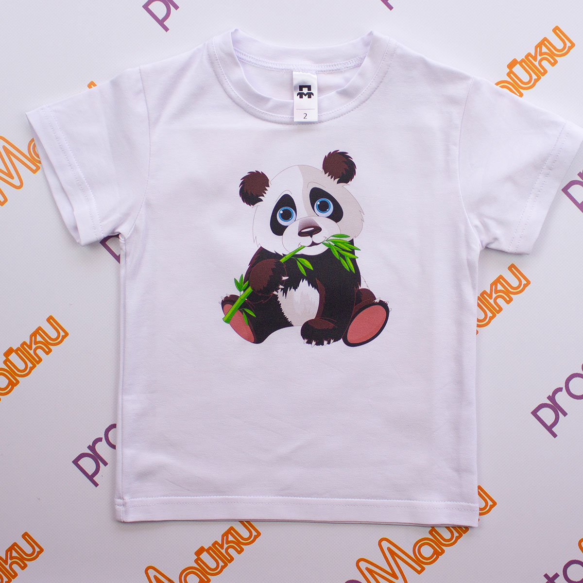 Дитяча футболка панда з бамбуком