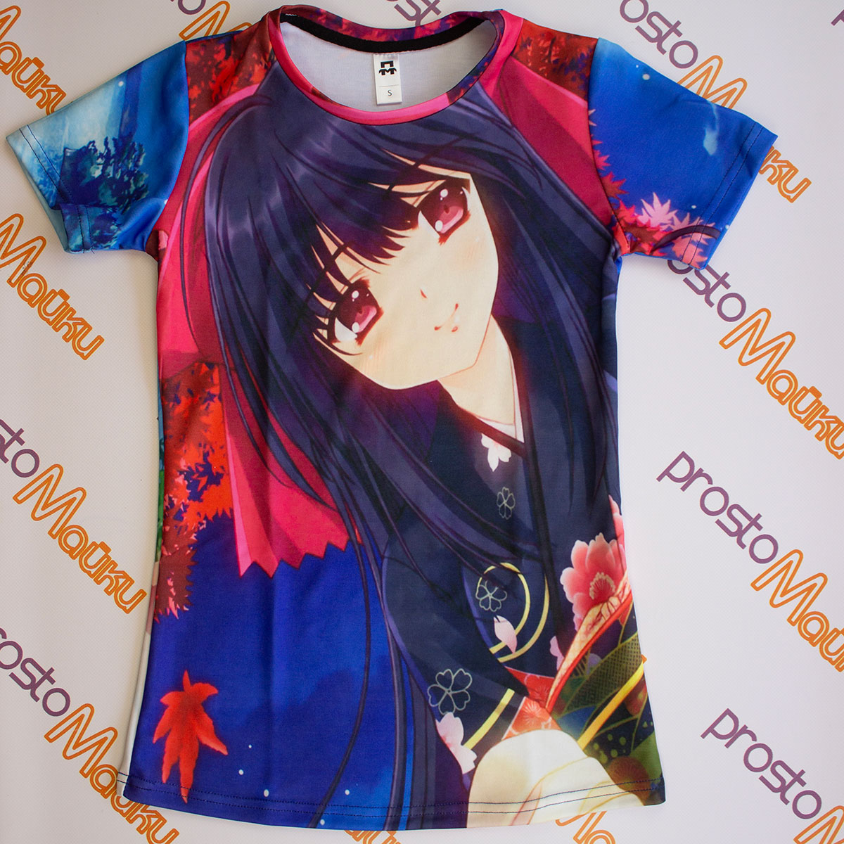 Женская 3D футболка с аниме девушкой в кимоно