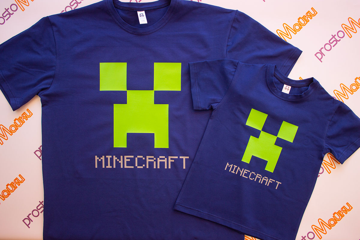 Футболка Minecraft logo grey