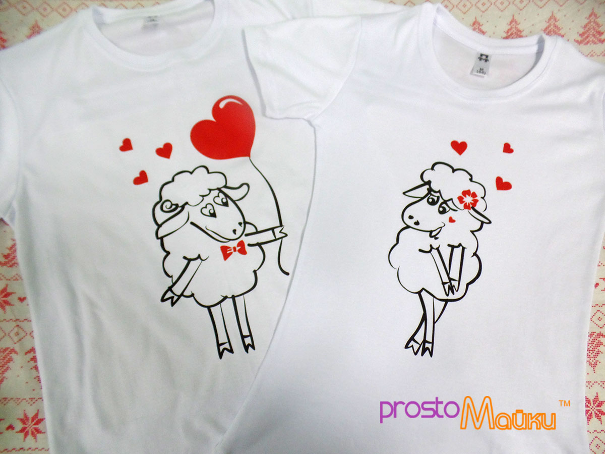 Парные футболки Влюбленные овечки