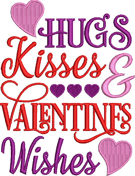 Подовжена футболка Hugs Kisses Valentines Wishes