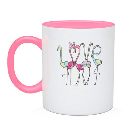 Чашка Flamingo Family