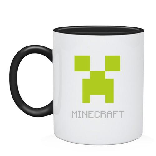 Чашка Minecraft logo grey