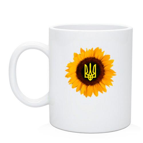 Чашка Подсолнух с гербом Украины