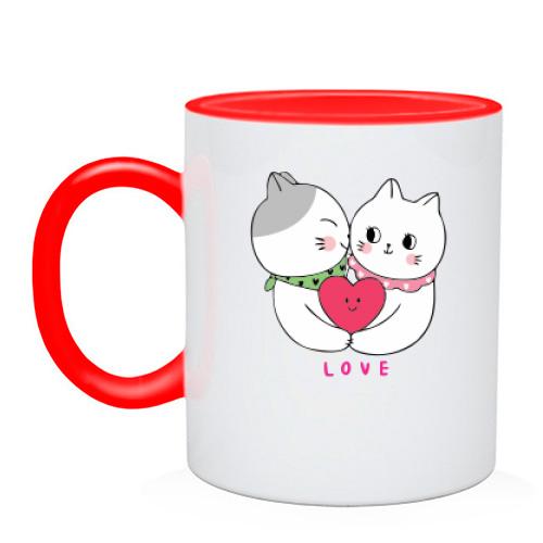 Чашка закохані коти