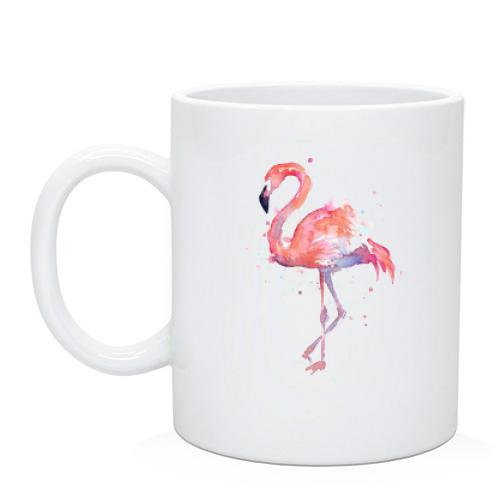 Чашка с акварельным фламинго