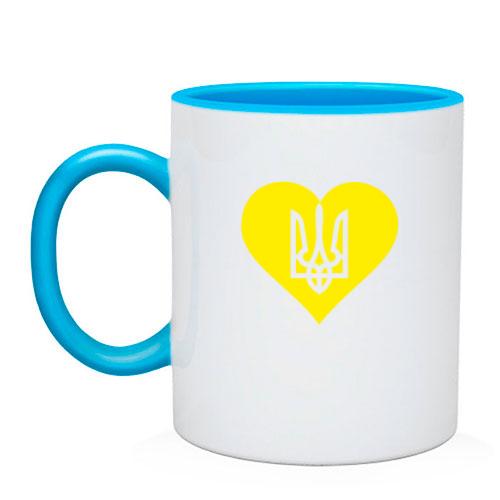 Чашка з гербом України в серце