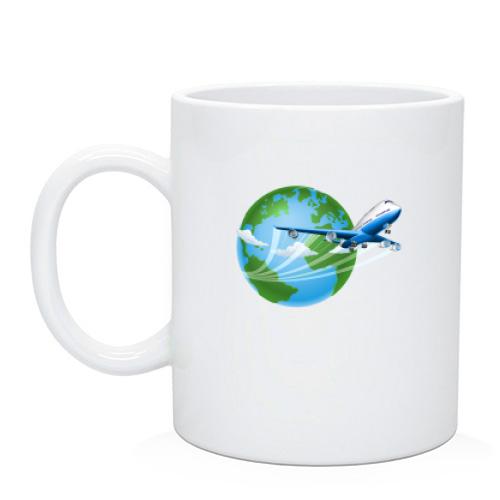 Чашка с летящим самолётом