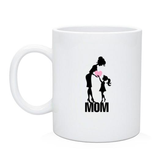 Чашка с мамой и дочкой