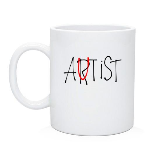 Чашка с надписью Artist/autist