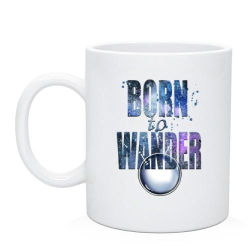 Чашка с надписью Born to wander