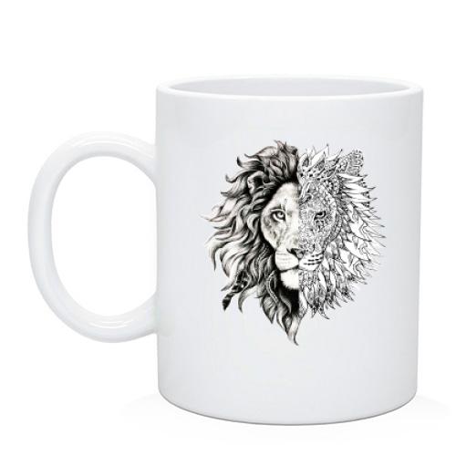 Чашка с узорчатым львом