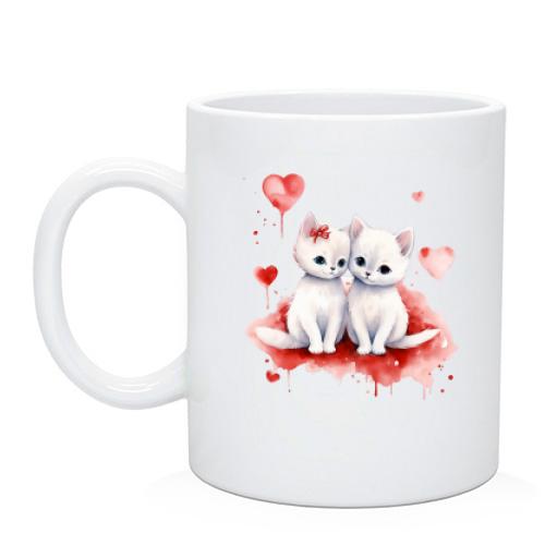 Чашка із закоханими кішечками