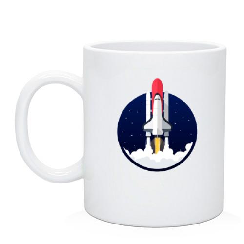 Чашка с взлетающей ракетой