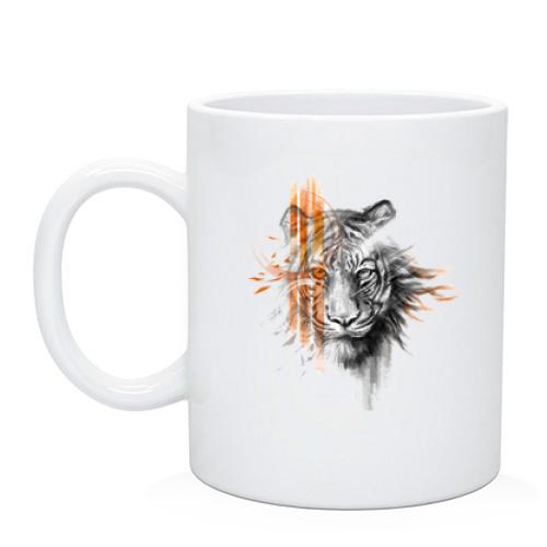 Чашка со стилизованным тигром