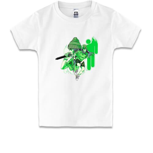 Дитяча футболка Billie Eilish green art