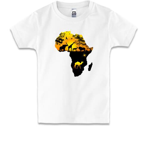 Детская футболка с африканским континентом