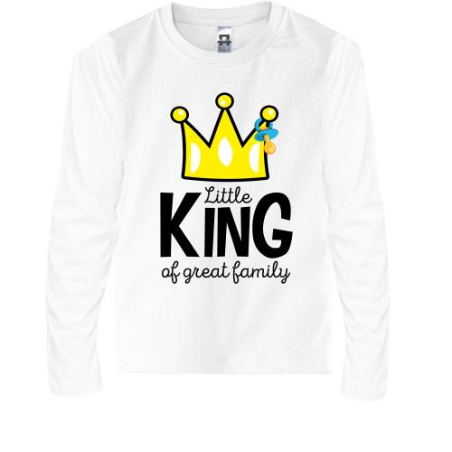 Детская футболка с длинным рукавом Little king af great family