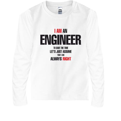 Детская футболка с длинным рукавом Я инженер