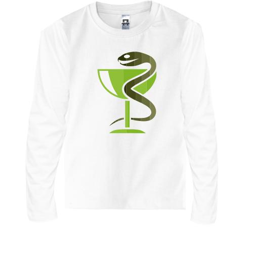 Детская футболка с длинным рукавом с чашей и змеей