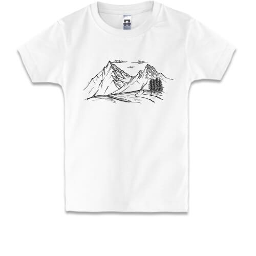 Детская футболка с изображением гор