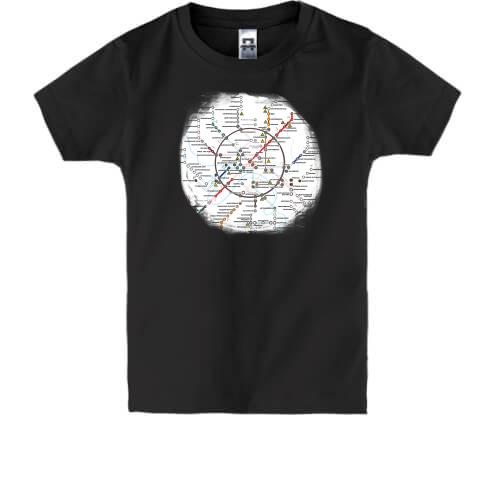 Детская футболка с картой метро (Metro 2033)