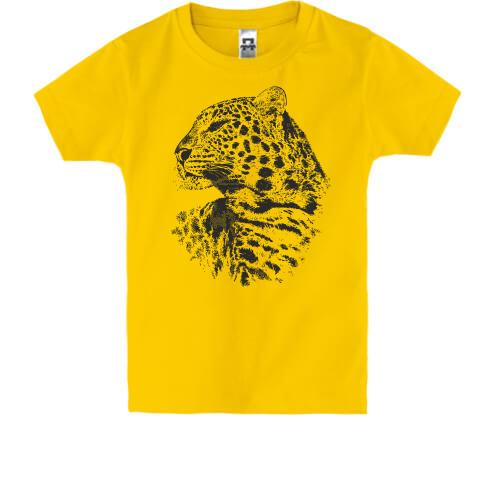 Детская футболка с леопардом в профиль