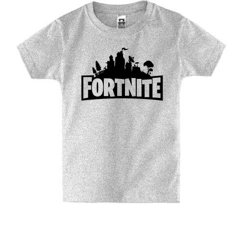 Детская футболка с надписью Fortnite