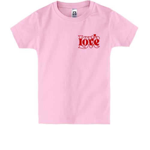 Детская футболка с надписью Love Love мини