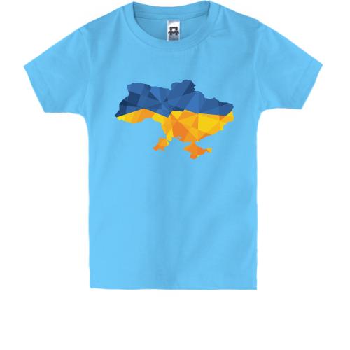 Дитяча футболка з полігональною карткою України