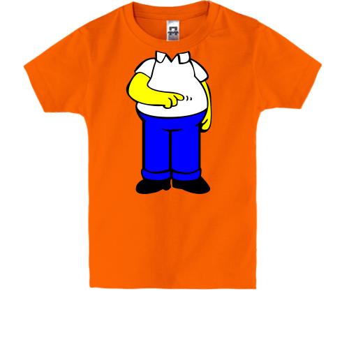 Детская футболка с телом Гомера Симпсона