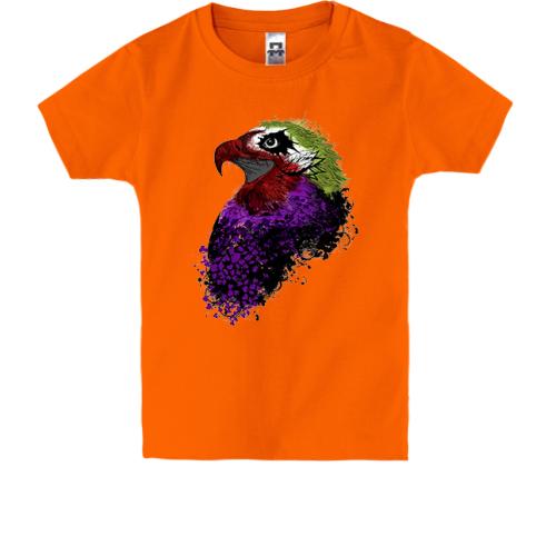 Детская футболка со стилизованным попугаем