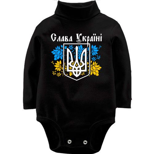 Дитячий боді LSL Слава Україні з гербом