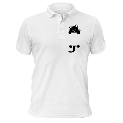 Чоловіча футболка-поло Кіт в кишені