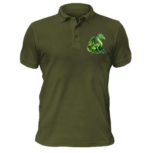 Чоловіча футболка-поло Зелений дракон (2)