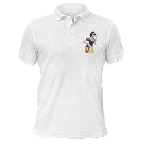 Чоловіча футболка-поло з Білосніжкою (колаж-арт)