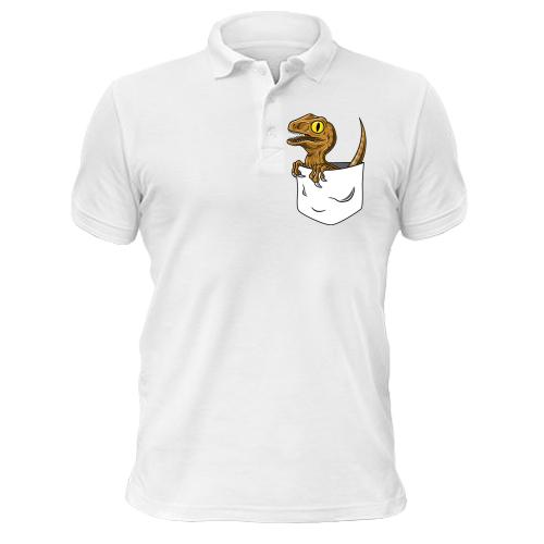 Чоловіча футболка-поло з динозавром в кишені