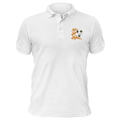 Чоловіча футболка-поло із сотами та бджолами
