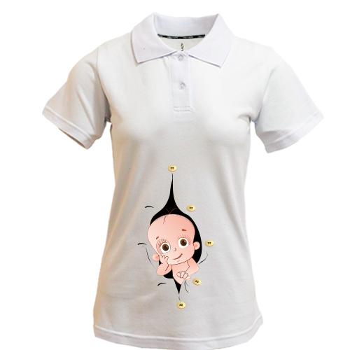 Жіноча футболка-поло з визираючим малюком (2)