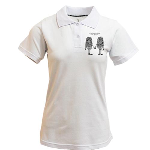 Жіноча футболка-поло з закоханими відбитками пальців