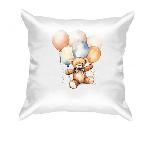 Подушка Мишка Тедди с надувными шарами