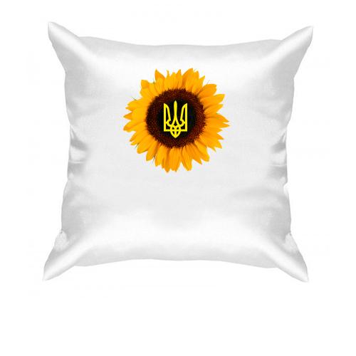 Подушка Подсолнух с гербом Украины