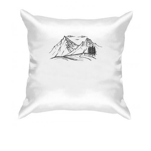 Подушка із зображенням гір