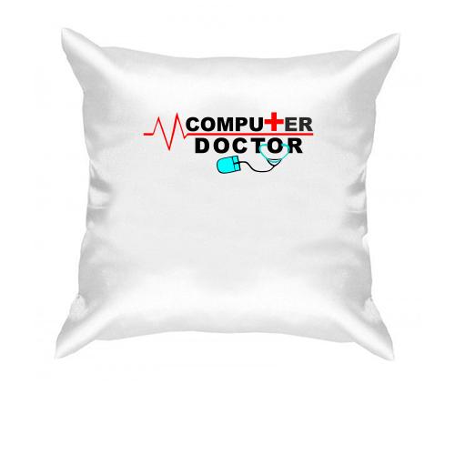 Подушка з написом Комп'ютерний доктор