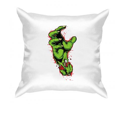 Подушка с зелёной рукой 