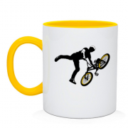 Чашка с велосипедистом трюкачом