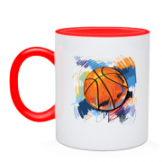 Чашка с арт баскетбольным мячом