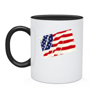 Чашка с потертым флагом США